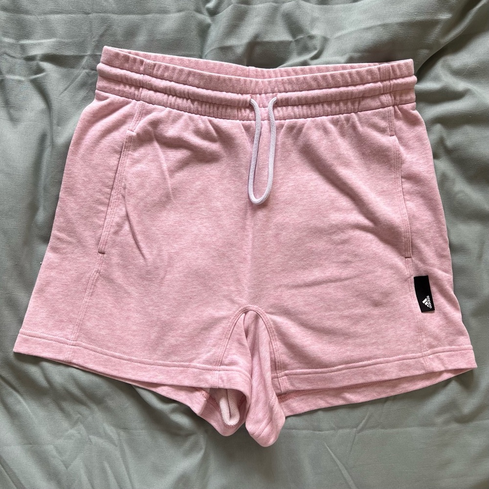 Adidas Heathered Pink High Waist Shorts